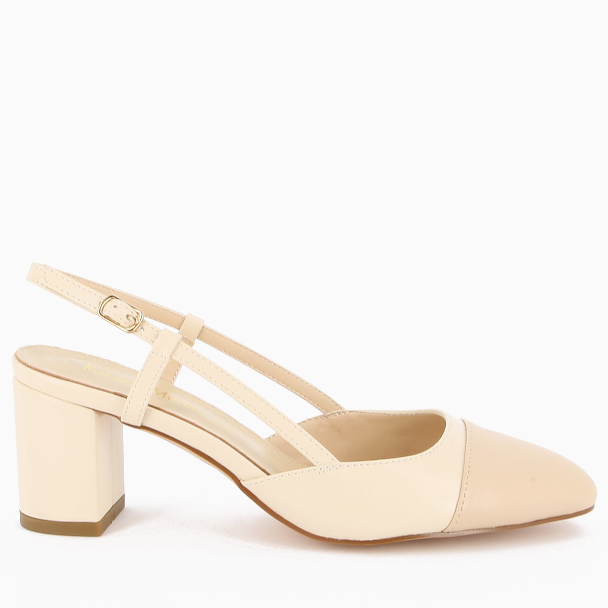 Vera Slingback Creme und Beige