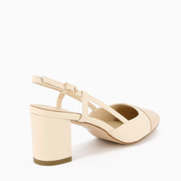 Vera Slingback Creme und Beige