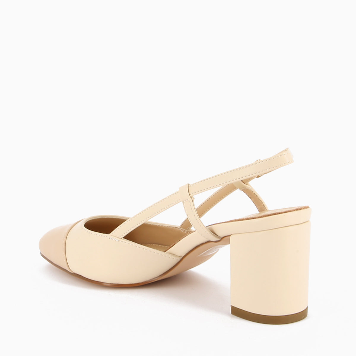 Vera Slingback Creme und Beige