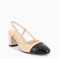 Vera Slingback Creme und Beige