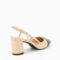 Vera Slingback Creme und Beige