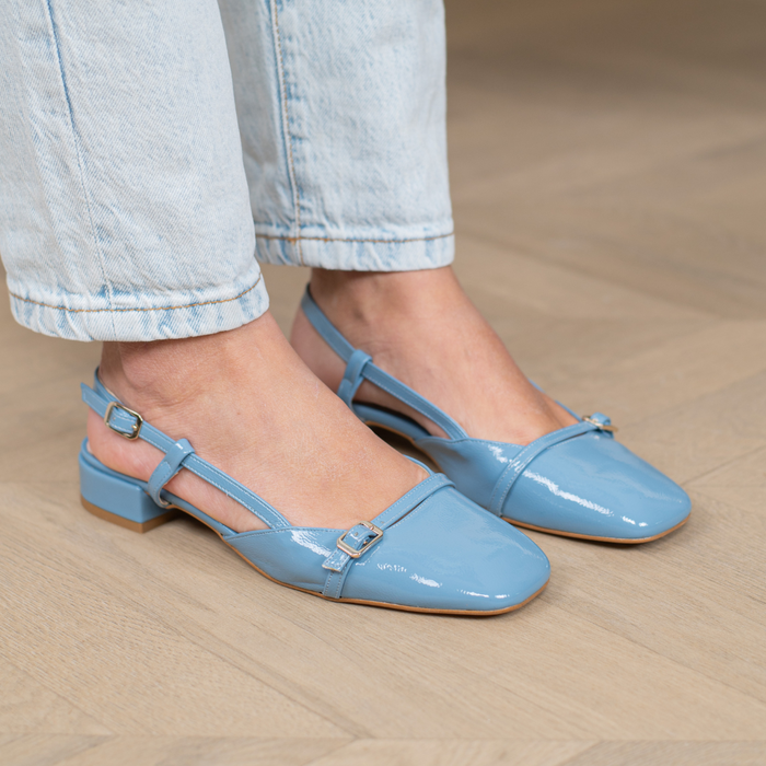 Lara Ballerina Décolleté Naplak Celeste