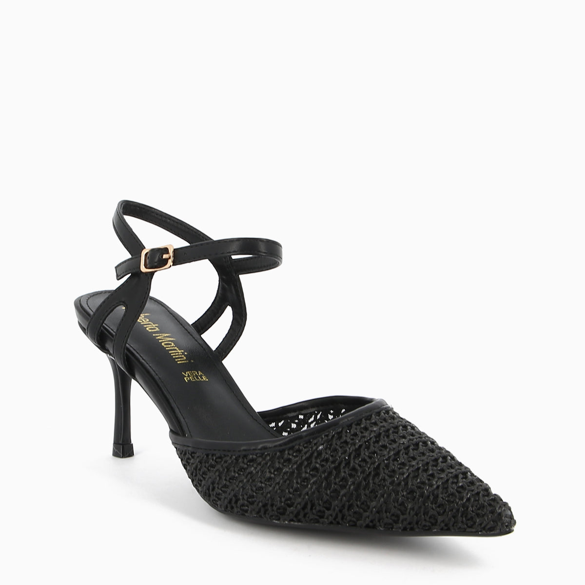 Oriana Slingback Raffia Gewebt Schwarz