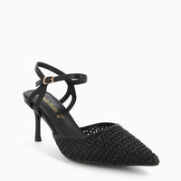 Oriana Slingback Raffia Gewebt Schwarz