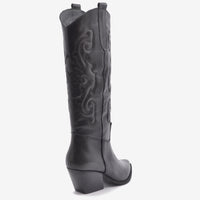 Shania Texan-Stiefel aus schwarzem Leder