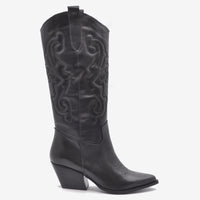 Shania Texan-Stiefel aus schwarzem Leder