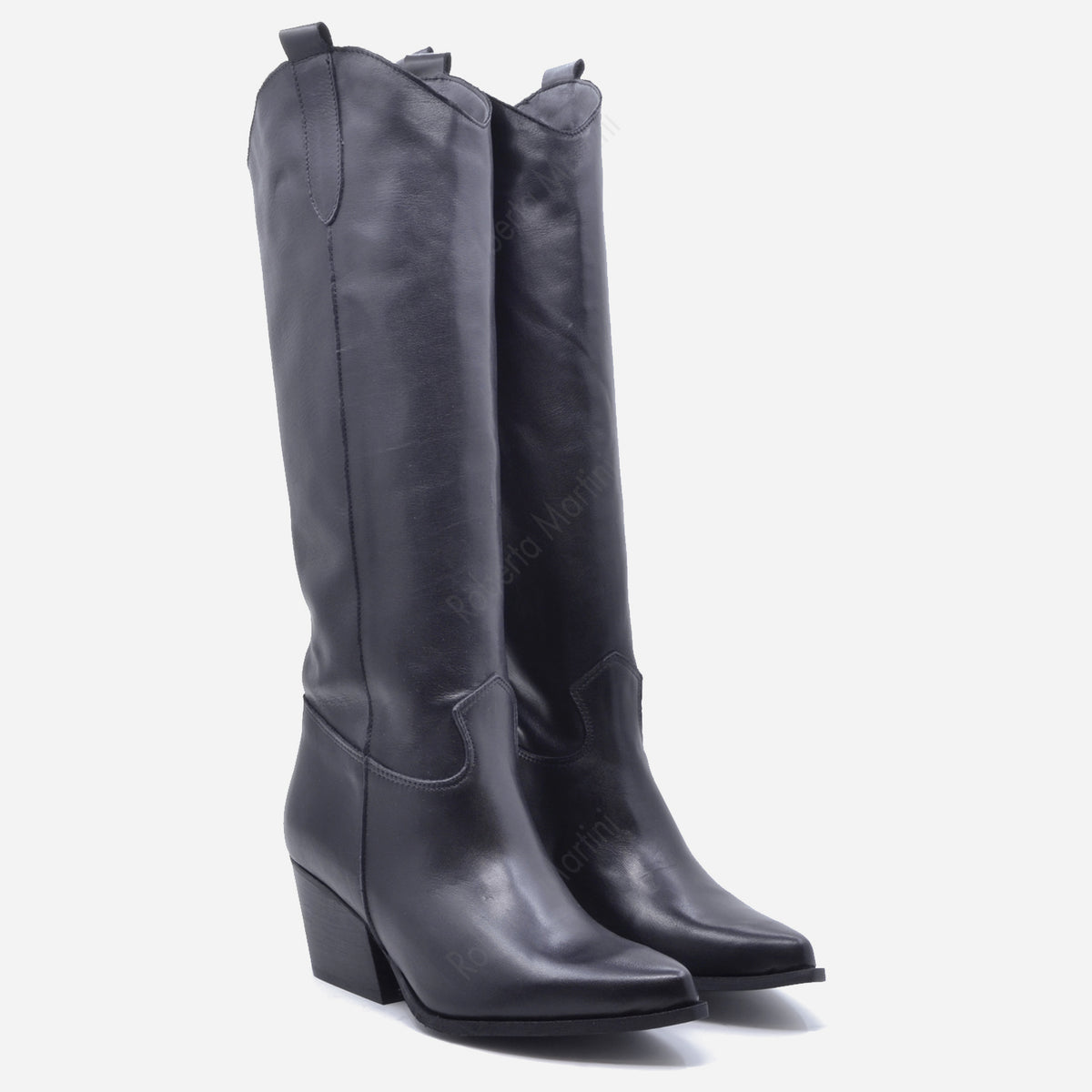 Hanna Stiefel aus schwarzem Leder