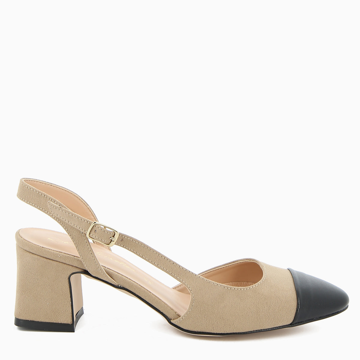 Chantal Slingback Creme und Schwarz