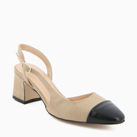 Chantal Slingback Creme und Schwarz