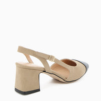 Chantal Slingback Creme und Schwarz