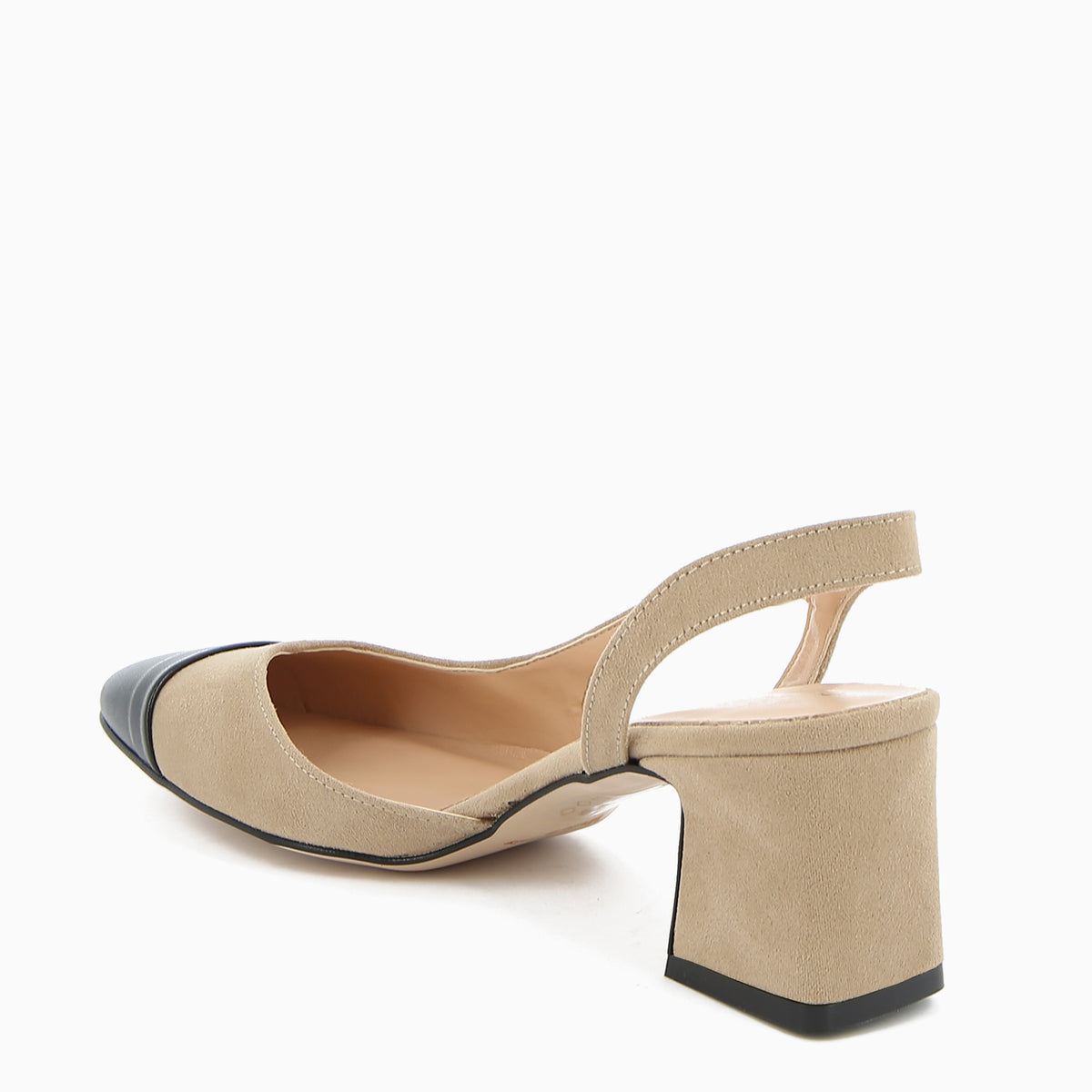 Chantal Slingback Creme und Schwarz