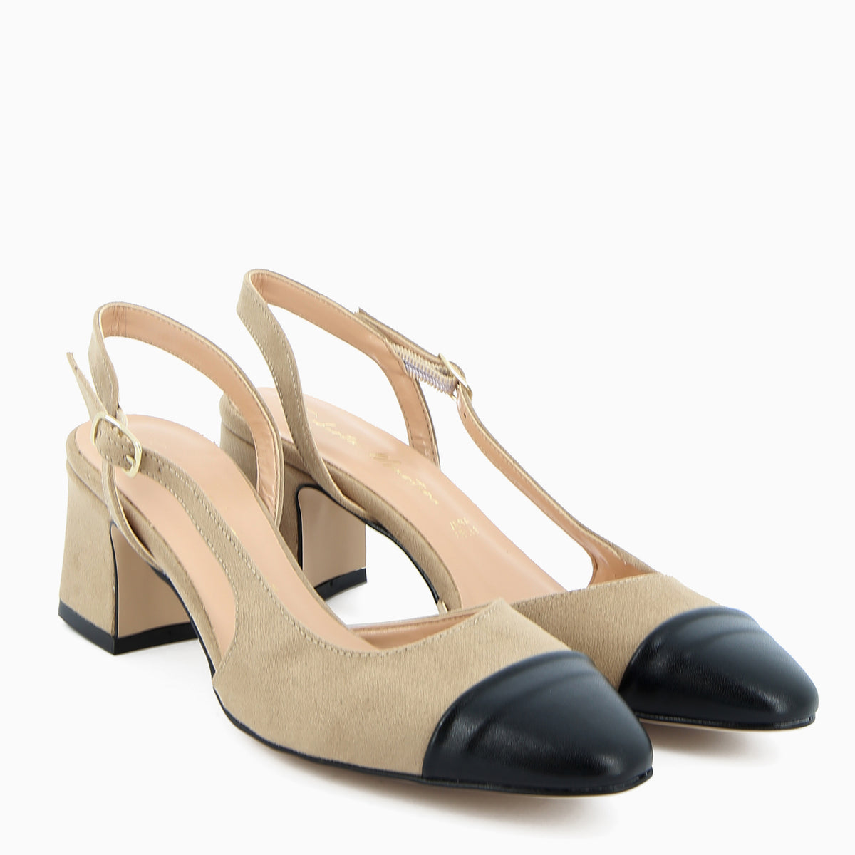 Chantal Slingback Creme und Schwarz