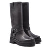 <tc>Chiara Leder Schwarz Biker Amphibian</tc>