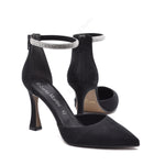 Tracy Schwarze Pumps mit Strassriemen