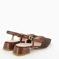 Francy Ballerina Slingback Raffia Hellbraun