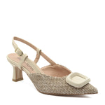 Flavia Slingback-Pumps mit beigem Bastriemen