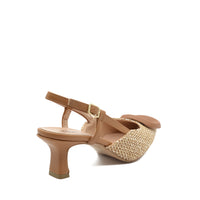 Flavia Slingback-Pumps mit braunem Bastriemen