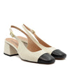 Chiara Slingback-Pumps mit milchschwarzem Riemen