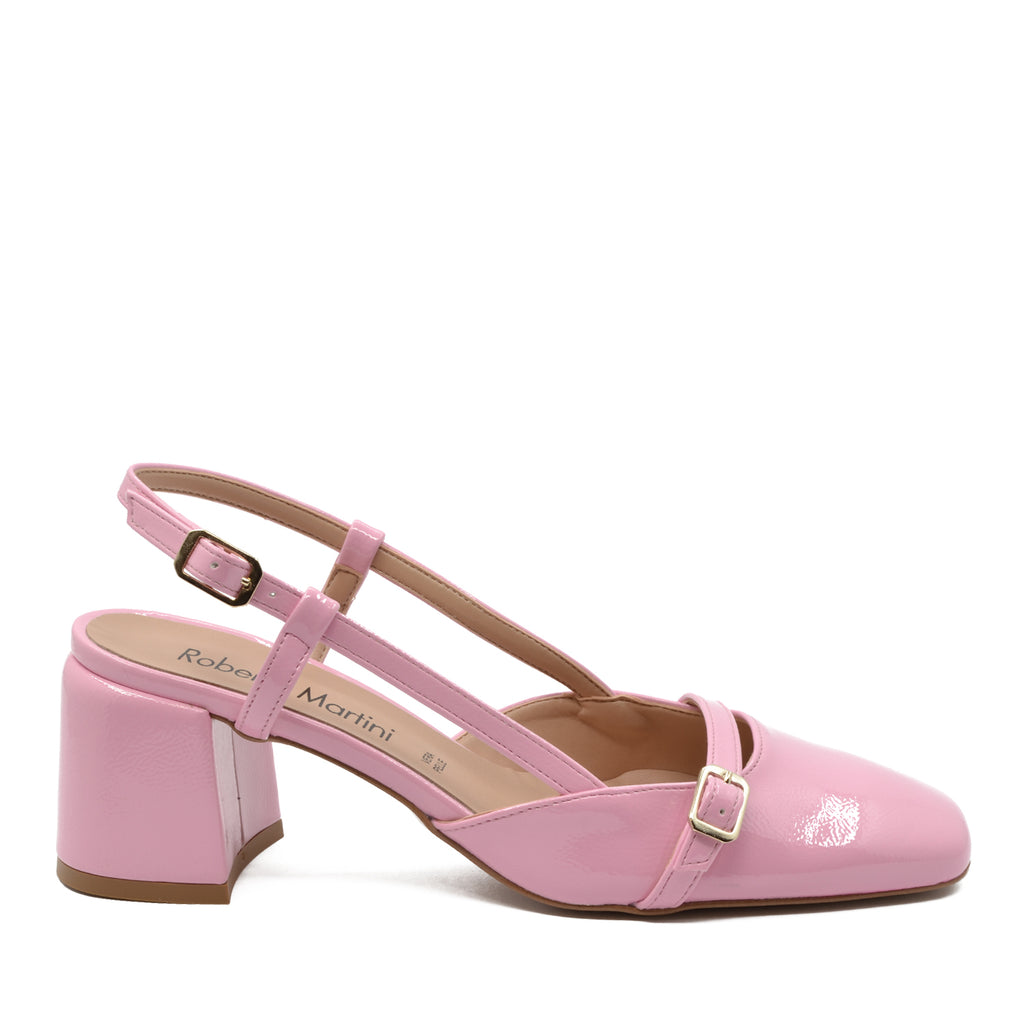 Décolleté Slingback Jane con Cinturino Rosa