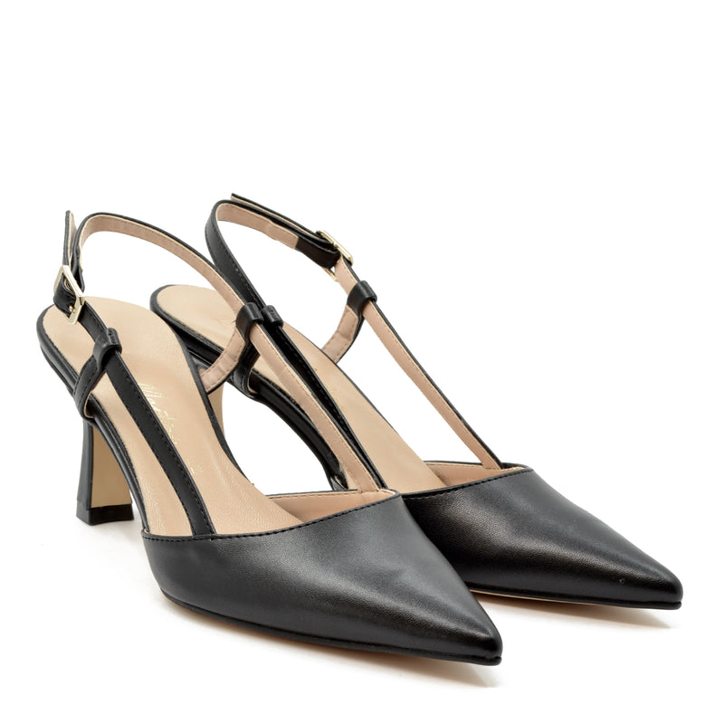 Décolleté Slingback Laura con Cinturino Nero