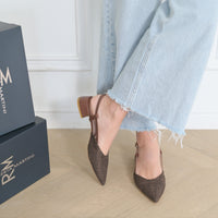 Francy Ballerina Slingback Raffia Hellbraun