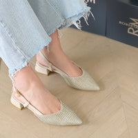 Francy Ballerina Slingback Raffia Hellbraun